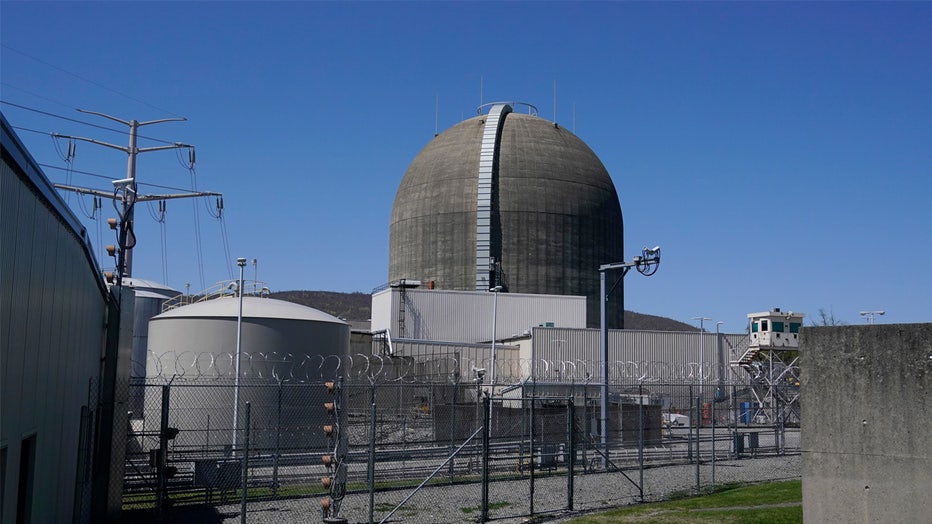 FILE - The Unit 2 reactor at Indian Point Energy Center in Buchanan, N.Y., is seen, April 26, 2021, almost one year after it was shut down. The Indian Point nuclear plant along the Hudson River is at the center of a controversy two years after it was shut down. The latest flashpoint revolves around plans to release 1.3 million gallons of water with trace amounts of radioactive tritium into the river as part of the plant’s decommissioning. (AP Photo/Seth Wenig, File)