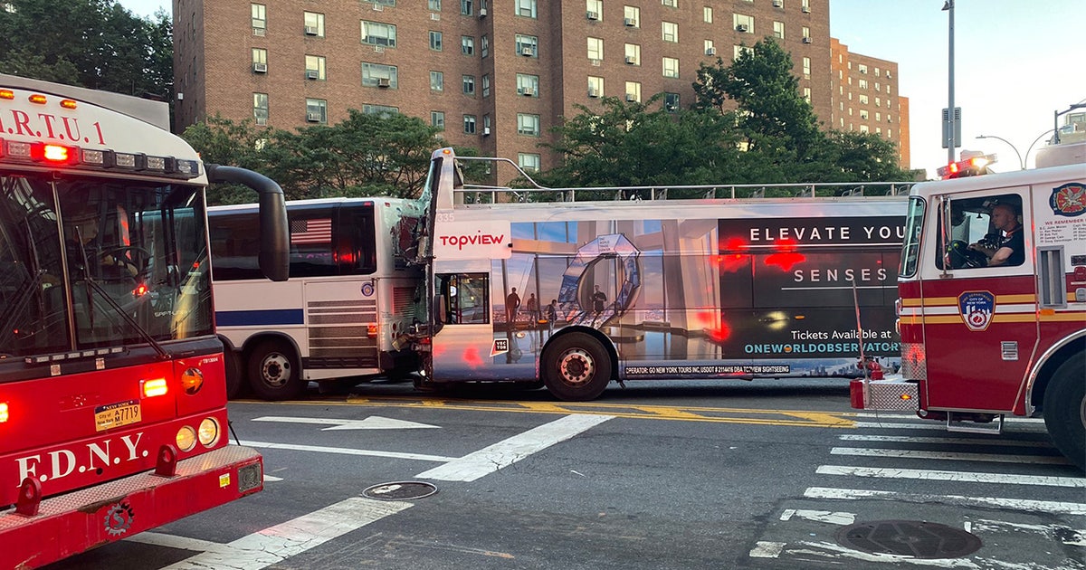 Tour bus, MTA bus collide in Manhattan, dozens injured: FDNY | FOX 5 ...