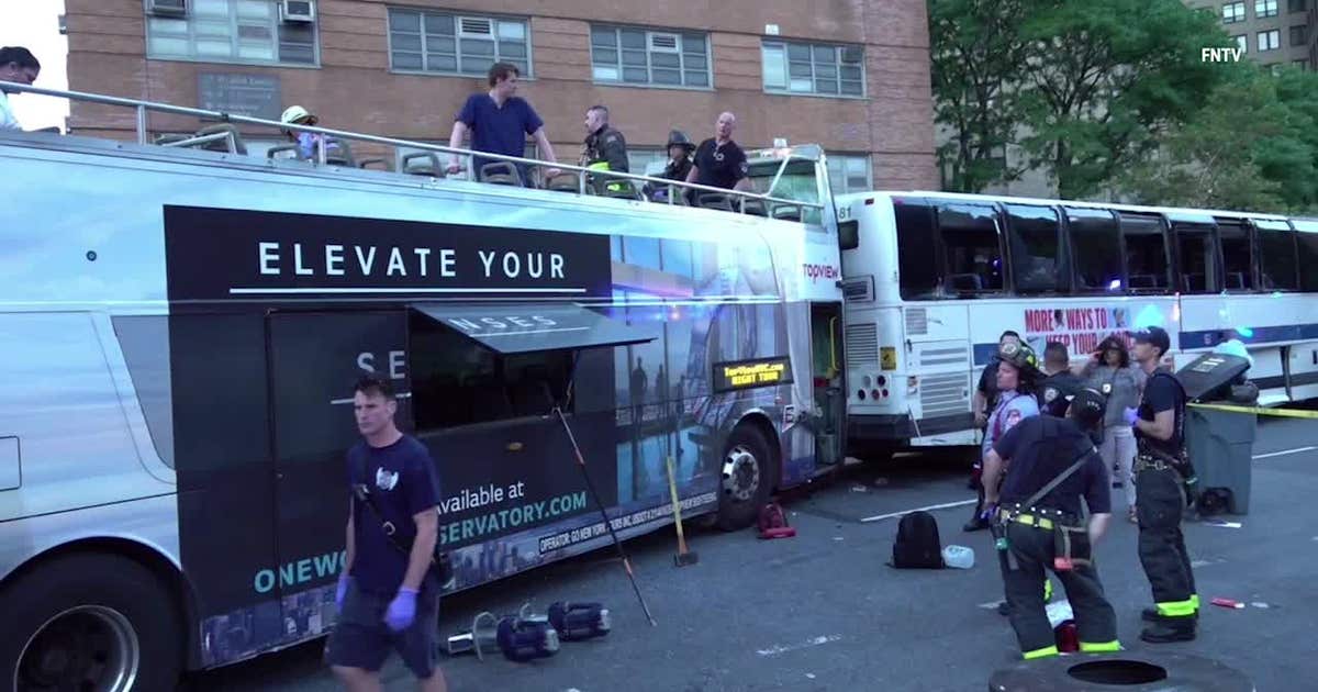 NYC bus crash: Dozens injured after tour bus, MTA bus collide | FOX 5 ...
