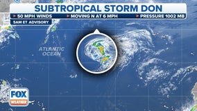 Subtropical Storm Don forms far out in Atlantic Ocean