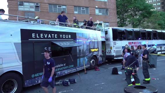 NYC bus crash: Dozens injured after tour bus, MTA bus collide