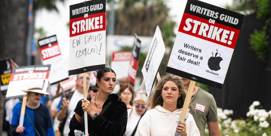 Hollywood actors strike, joining writers in 1st industry-stopping walkout since 1960