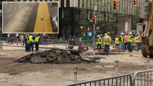 Street repairs underway following Times Square water main break