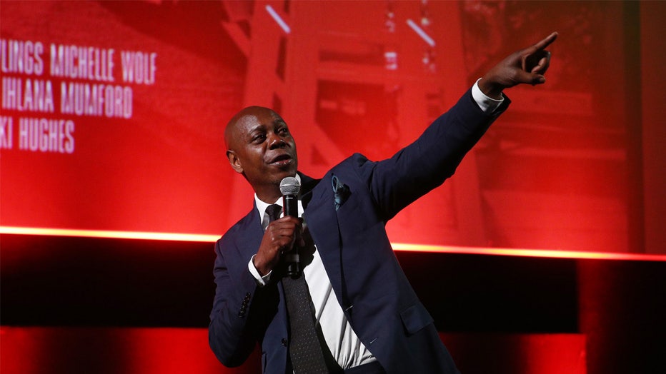 SYDNEY, AUSTRALIA - FEBRUARY 07: Dave Chappelle addresses guests during a screening for "Dave Chappelle Live in Real Life" at Hoyts Entertainment Quarter on February 07, 2023 in Sydney, Australia. The documentary, produced by American comedian and recent Grammy award-winner Dave Chappelle, is produced and directed by Oscar and Emmy-winning filmmakers Julia Reichert and Steven Bognar (American Factory). The independent film chronicles Chappelles response to the murder of George Floyd and his effort to provide his rural community with economic and comedic relief during the global pandemic. Chappelle and Bognar were on hand to discuss the film and pay tribute to Reichert who recently died after a four-year battle with cancer. Chappelle, who is touring Australia on an eight city arena tour, set the record for the highest amount of tickets sold at Qudos Bank Arena in Sydney. (Photo by Don Arnold/Getty Images for Pilot Boy)