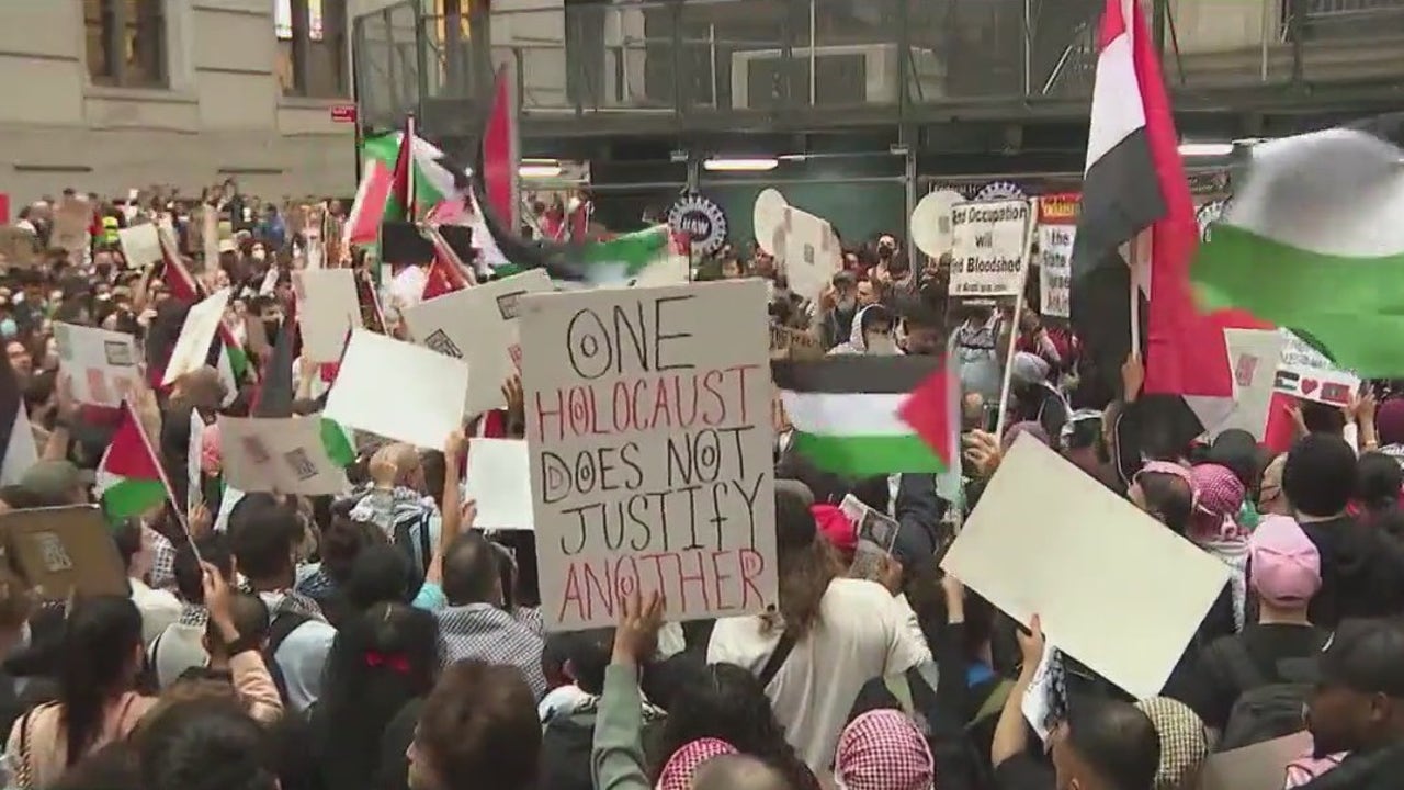 纽约抗议者要求以色列-哈马斯停火，批评拜登