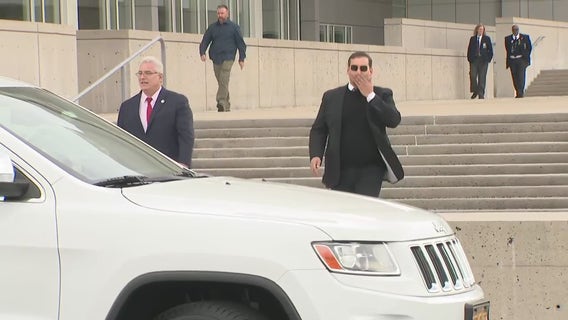 Santos blows kiss at protestors after pleading not guilty to new fraud charges in New York