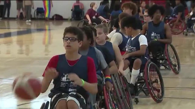 The Hartford Adaptive Sports Series: Pro athlete gifts custom-fit wheelchairs to youth basketball players