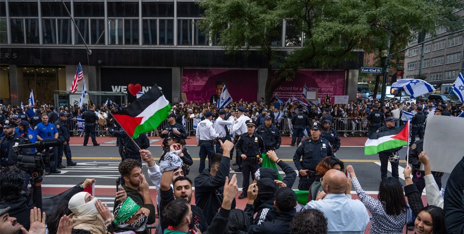 Tensions flare among NYC demonstrators amid brewing Israeli-Palestinian war
