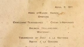 Rare Titanic first-class menu from ill-fated voyage heads to auction