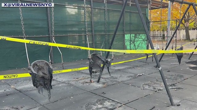 Residents on edge after swings burned at Queens playground