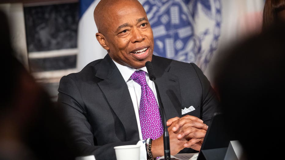 Mayor Eric Adams and senior administration officials hold an in-person media availability