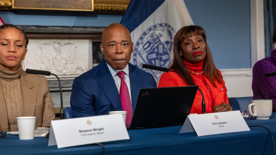 NEW YORK, NEW YORK - NOVEMBER 14: New York City Mayor Eric Adams attends a news conference on November 14, 2023 in New York City. An ongoing investigation by the FBI is looking into whether Adams and members of his administration received campaign finance funding from the Turkish government after reports that he allegedly pressured the city fire officials and others to approve its new Manhattan consulate despite numerous safety concerns. (Photo by Spencer Platt/Getty Images)