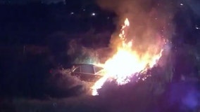 Watch: Man rescued from burning car by California police officers