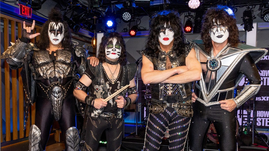 LOS ANGELES, CALIFORNIA - MARCH 01: (L-R) Gene Simmons, Eric Singer, Paul Stanley and Tommy Thayer of KISS visit SiriusXMs The Howard Stern Show at SiriusXM Studios on March 01, 2023 in Los Angeles, California. (Photo by Emma McIntyre/Getty Images for SiriusXM)