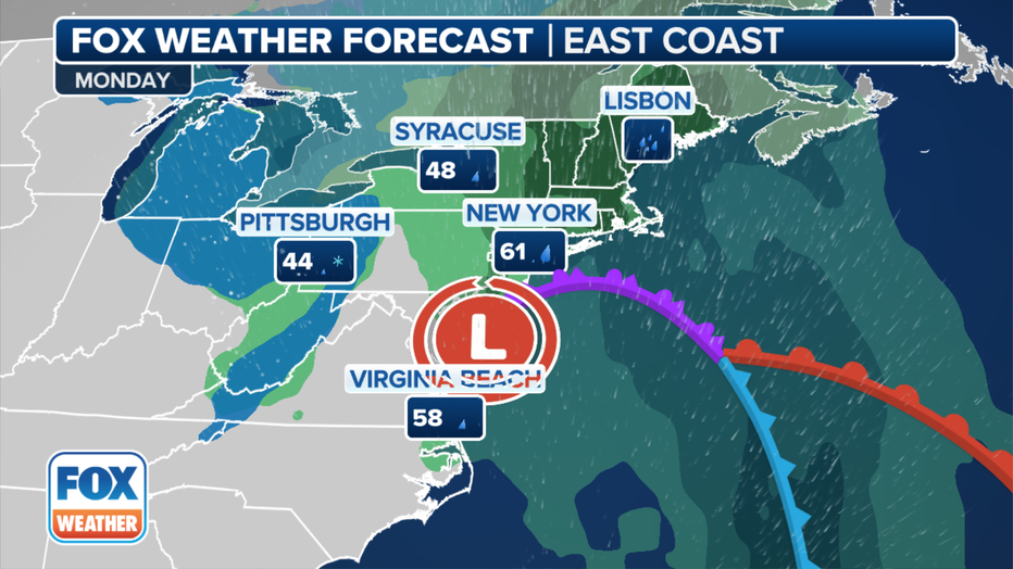 The forecast for Monday, Dec. 18, 2023. (FOX Weather)