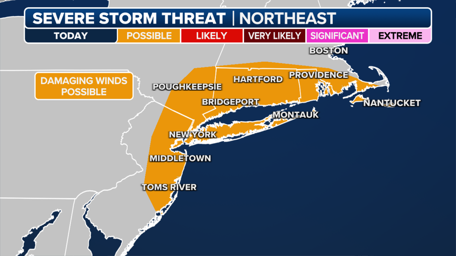 The severe storm threat on Monday, Dec. 18, 2023. (FOX Weather)