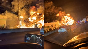 Hasbrouck Heights tanker truck explosion, fire closes lanes on NJ's Route 17