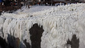 Paterson Great Falls in NJ turns into scenes from 'Frozen' following arctic blast