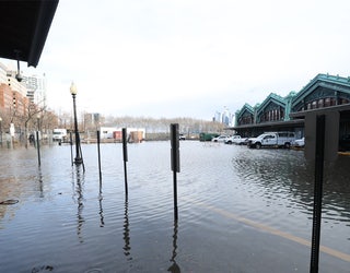 NEW JERSEY, UNITED STATES - JANUARY 10: A view of flooded area after winter storm in New Jersey, United States on January 10, 2024. The winter storm that started Tuesday night caused major flooding Wednesday morning. Due to floods, while some places in northern New Jersey were evacuated, highways were closed to traffic and schools were postponed. (Photo by Lokman Vural Elibol/Anadolu via Getty Images)