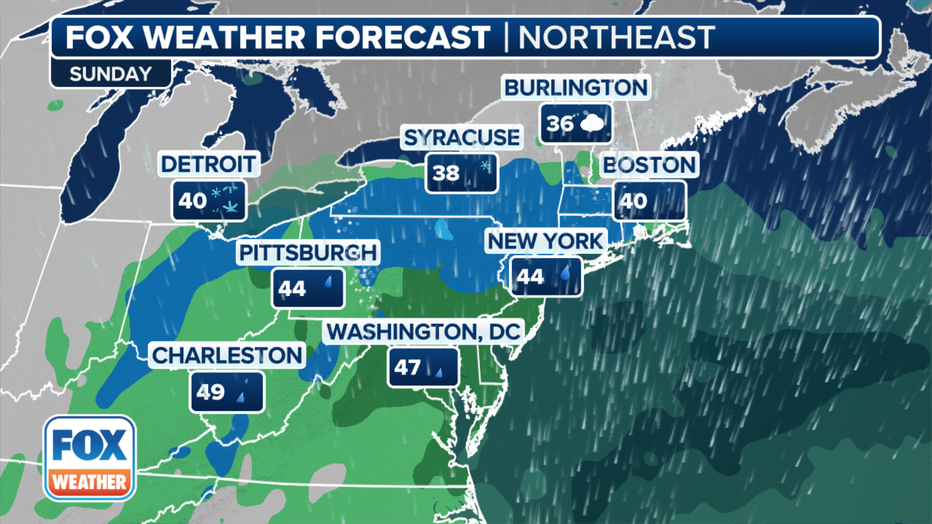 A look at the forecast for Sunday, Jan. 28, 2024. (FOX Weather)