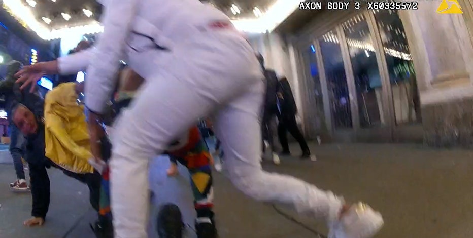 NYPD officers attacked: Bodycam video shows men beat up cops near Times Square migrant shelter