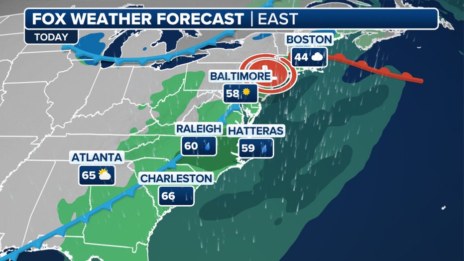 A look at the forecast in the East on Friday. (FOX Weather)