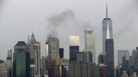 Smoke fills NYC skyline near World Trade Center