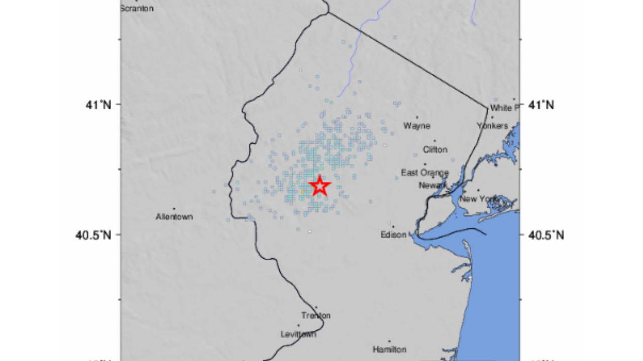 Earthquake reported in New Jersey