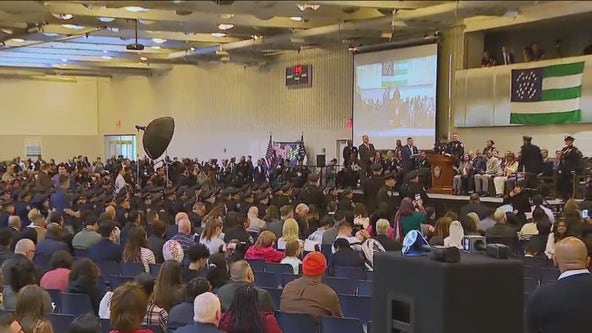 NYPD promotions ceremony honors 2 children of officers who were killed in the line of duty