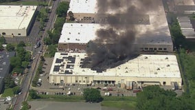 Fire in Secaucus, NJ, engulfs large building