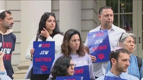 Advocates rally on City Hall steps to end Jewish hate