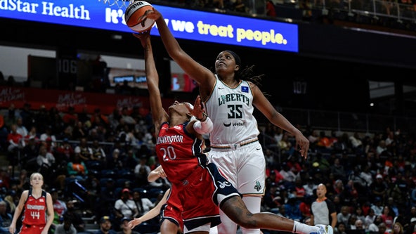 Jonquel Jones scores 25 to help the Liberty open the season with an 85-80 victory over the Mystics