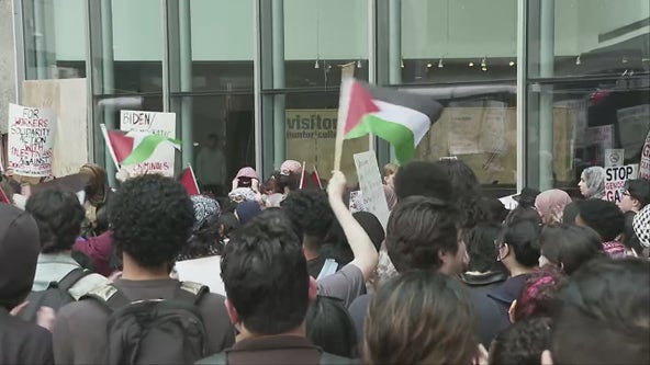 Hunter College protest today: Gaza rally forms 1 mile from Met Gala