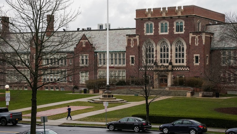 Bronxville High School in Bronxville, New York, US, on Saturday, April 1, 2023. Across New York state, but especially around the wealthy suburbs of New York City and Long Island, politicians and residents are sounding the alarm about Governor Kathy Hochuls plan to address a housing crisis. Photographer: Joe Buglewicz/Bloomberg via Getty Images