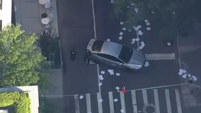 Demonstrators smear red paint on Upper East Side building, flee in U-Haul