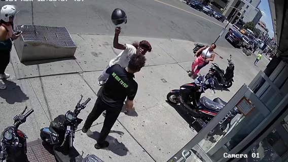 Video shows customer bashing NYC store manager with helmet over $30 bill