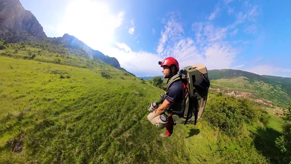 Watch: Paramedic uses jet suit to scale mountain in 2 minutes