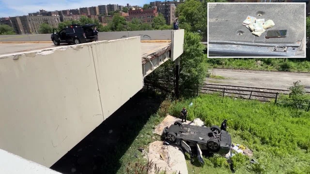 NYC mystery? Porsche plunges from parking garage; wads of cash found on wreck
