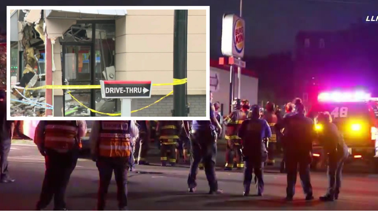 Bus Crashes into Burger King in New York City