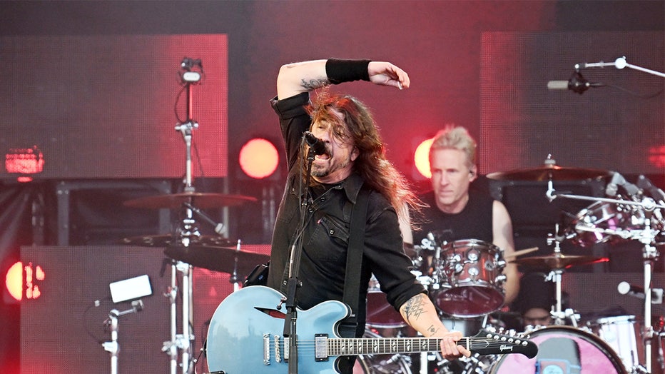 ROSKILDE, DENMARK - JULY 5: Dave Grohl performs with Foo Fighters at Roskilde Festival 2024 on July 5, 2024 in Roskilde, Denmark. (Photo by Rune Hellestad - Corbis/Corbis via Getty Images)