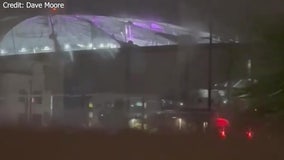 Tropicana Field roof ripped off by Hurricane Milton: VIDEO