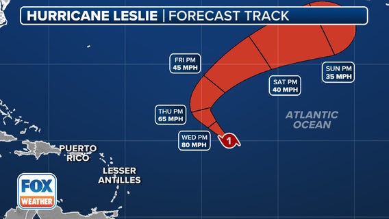 Hurricane Leslie path: Here's where it's headed