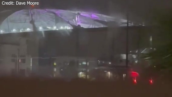 Tropicana Field roof ripped off by Hurricane Milton: VIDEO