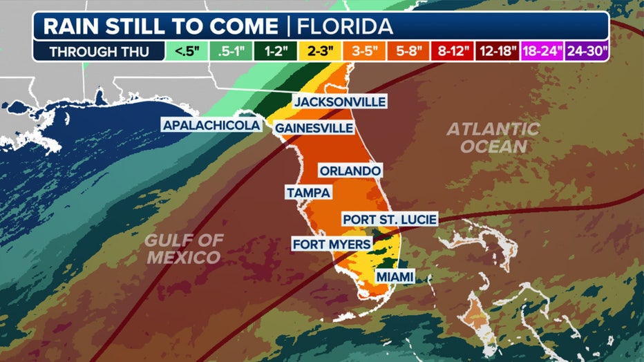 The rainfall forecast for Florida.(FOX Weather)