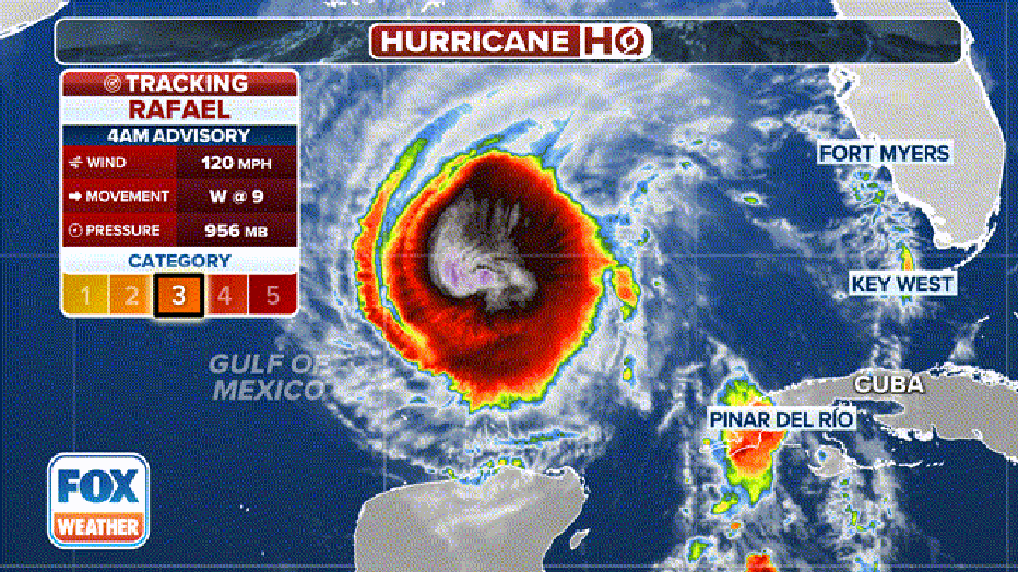 The position of Hurricane Rafael.(FOX Weather)