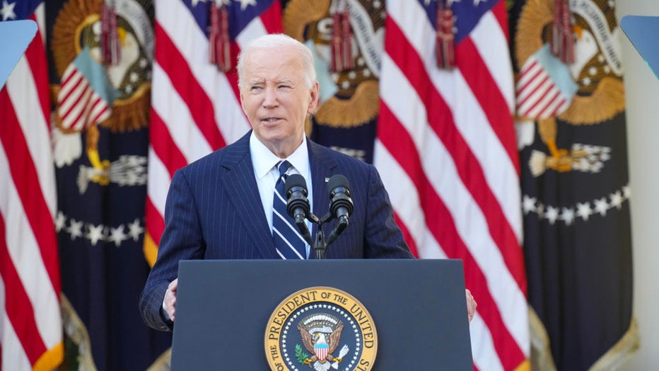 WASHINGTON, DC - NOVEMBER 07: U.S. President Joe Biden delivers remarks on the results of the 2024 election in the Rose Garden on November 07, 2024 in Washington, DC. Former President Donald Trump defeated Democratic candidate Vice President Kamala Harris. Biden pledged to work with the Trump team to ensure a smooth transition and invited the former President for an Oval Office meeting. (Photo by Andrew Harnik/Getty Images)