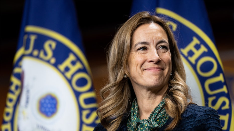 WASHINGTON - NOVEMBER 7: Rep. Mikie Sherrill, D-N.J., participates in the House Democrats news conference following their caucus meeting in the Capitol on Tuesday, November 7, 2023. (Bill Clark/CQ-Roll Call, Inc via Getty Images)