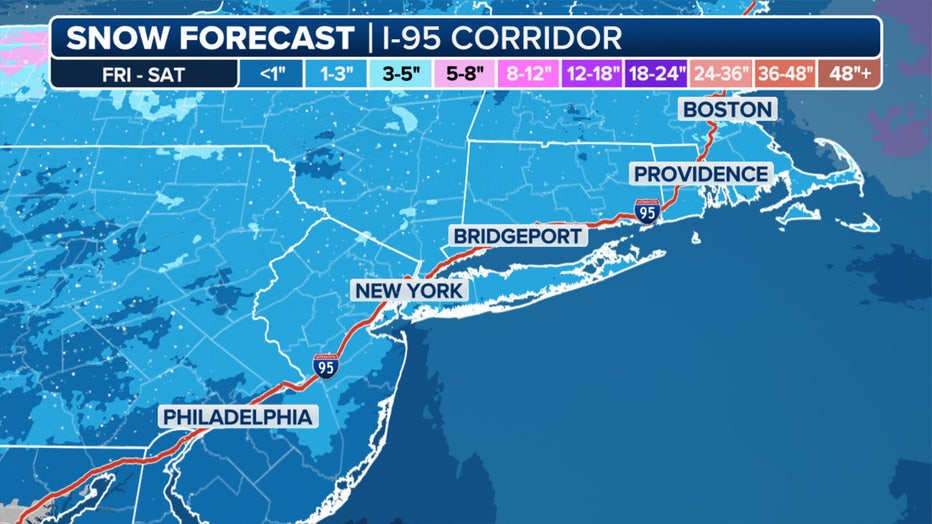 Forecast snow totals for the Northeast.(FOX Weather)