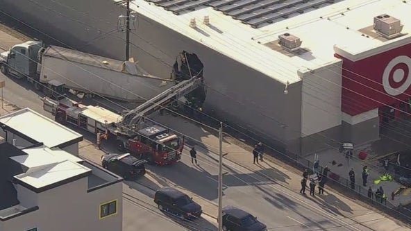 Dump truck loses control, crashes into NJ Target, tractor trailer; 5 injured