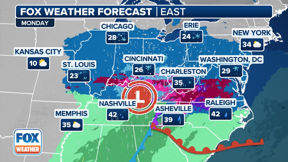 A look at the weekend winter storm overview. (FOX Weather)